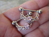 Filigree Crystal Gem Nipple Shields (Purple)