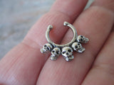 Five Skull Faux Septum Ring (Silver)