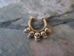 Five Skull Faux Septum Ring (Silver)