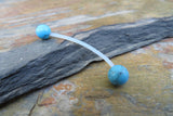 Pregnancy Natural Stone Belly Ring (Turquoise Howlite)