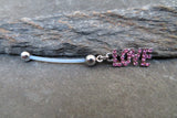 LOVE Pregnancy Belly Ring (Pink)