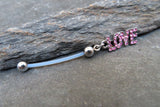 LOVE Pregnancy Belly Ring (Pink)