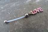 LOVE Pregnancy Belly Ring (Pink)