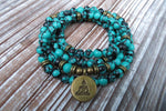 Turquoise Jasper Buddha 108 Beads Meditation Mala Bracelet