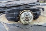 Hamsa Hand Leather Adjustable Bracelet