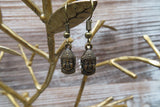 Buddha Head & Lotus Earrings Lot of Two Pairs