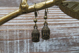 Buddha Head & Lotus Earrings Lot of Two Pairs