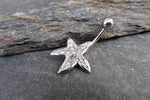 Gold Starfish Rhinestone Belly Ring