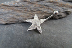 Gold Starfish Rhinestone Belly Ring