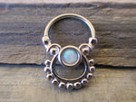 Opal Hanger 16G Septum Ring (Blue)