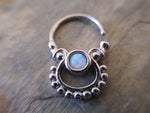 Opal Hanger 16G Septum Ring (Blue)