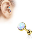 Gold Opal Cartilage Piercing 16G