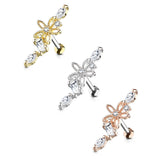 Crystal Flower Cartilage Piercing (Gold)