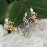 Crystal Flower Cartilage Piercing (Gold)