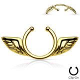 Faux Angel Wings Nipple Shield Set (Silver)