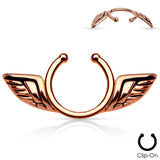 Faux Angel Wings Nipple Shield Set (Silver)