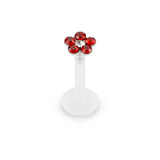 Red Bioflex Flower Gem Piercing