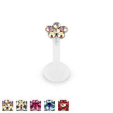 Clear Bioflex Flower Gem Piercing