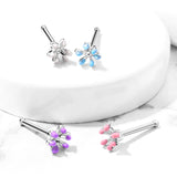 Flower Nose Piercing (White)