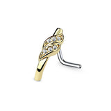 Vine Zirconia Huggie Nose Piercing (Gold)