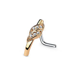 Vine Zirconia Huggie Nose Piercing (Gold)