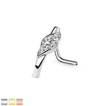 Vine Zirconia Huggie Nose Piercing (Gold)