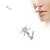 Sun Star Zirconia Nose Piercing (Silver)