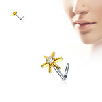 Sun Star Zirconia Nose Piercing (Silver)