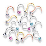 Silver Heart Nose L Bend 20G & 18G