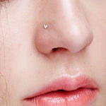 Silver Heart Nose L Bend 20G & 18G