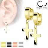 Cross Set Surgical Steel Earrings