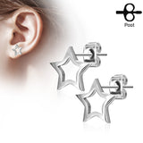 Gold Star Set Surgical Steel Earrings