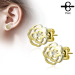 Rose Set Surgical Steel Earrings