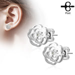 Rose Set Surgical Steel Earrings