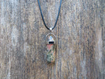 Crystal Point Natural Stone Necklace (Unakite)