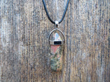Crystal Point Natural Stone Necklace (Unakite)