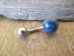Lapis Lazuli 8mm Natural Stone VCH Christina Belly Navel Ring Barbells Bars 14G (1.6mm) Piercing Piercings