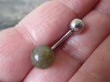 Labradorite Natural Stone VCH Christina Belly Navel Ring Barbell Bar 14G (1.6mm) Piercing Piercings