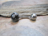 Snowflake Obsidian Natural Stone VCH Christina Belly Navel Ring Barbells Bars 14G (1.6mm) Piercing Piercings