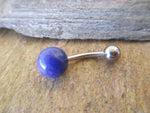Lapis Lazuli 8mm Natural Stone VCH Christina Belly Navel Ring Barbells Bars 14G (1.6mm) Piercing Piercings