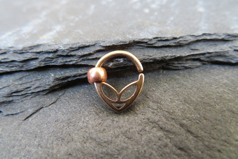 Rose Gold Alien 18G (1.0mm) & 16G (1.6mm) Piercing Daith Cartilage Septum Ring Piercings