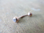 Rose Gold Eyebrow Rook Barbell Curve 16G (1.2mm) Lip Piercing