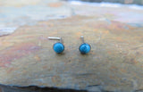 Turquoise Howlite 3mm 20G (.81mm) Natural Stone Nose Bone or L Bend Surgical Steel Nose Piercing Ring 20G (.81mm)