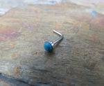 Turquoise Howlite 3mm 20G (.81mm) Natural Stone Nose Bone or L Bend Surgical Steel Nose Piercing Ring 20G (.81mm)