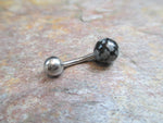 Snowflake Obsidian Natural Stone VCH Christina Belly Navel Ring Barbells Bars 14G (1.6mm) Piercing Piercings