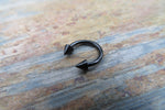 Black Titanium Ion Plated Spiked 16G (1.2mm) Horseshoe Ring Septum Piercing 316L Surgical Steel Spikes