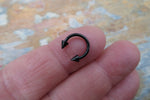 Black Titanium Ion Plated Spiked 16G (1.2mm) Horseshoe Ring Septum Piercing 316L Surgical Steel Spikes