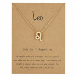 Gold Zodiac Sign Necklace (Taurus)