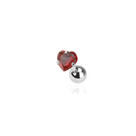 Red Heart Gem Cartilage Piercing