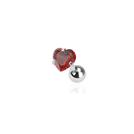 Red Heart Gem Cartilage Piercing